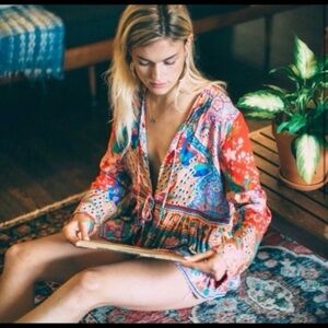 Spell & The Gypsy Lotus Jacket Ruby Red
 Size Oversized XS